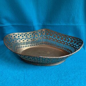 Vintage Large Brass Bread Basket/Catch All. Made in n India. Rare Find.